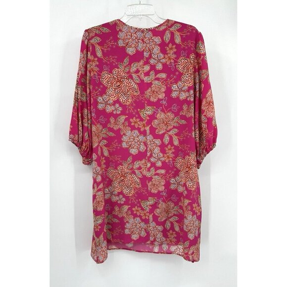 JOHNNY WAS JADE vesna dress tunic mini 100% silk pink multi floral boho S - Picture 8 of 10